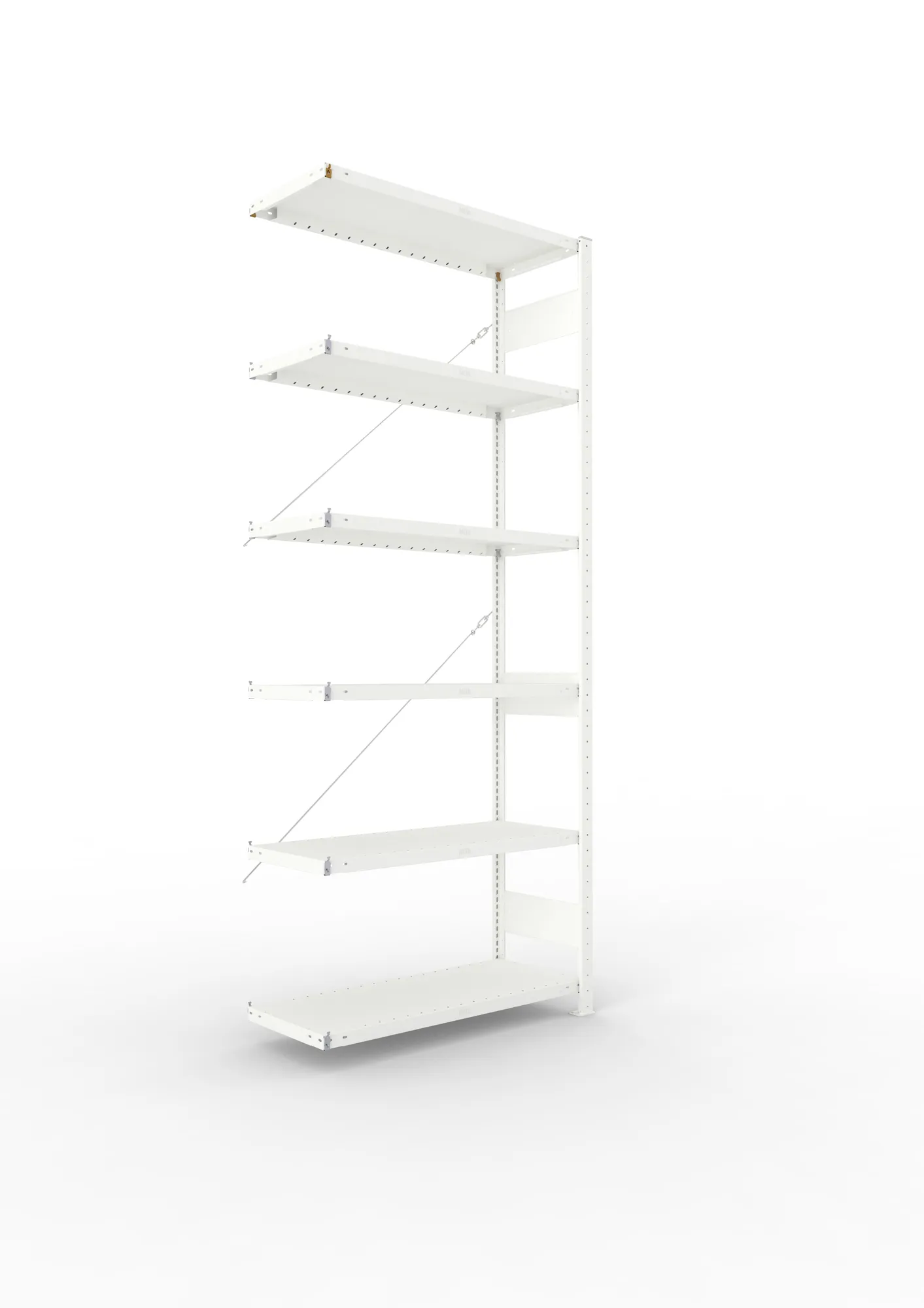 META CLIP | Fachbodenregal | Anbauregal | 2500 x 1000 x 400 mm | Fachlast 230 kg | 5+1 Ebenen | RAL 7035