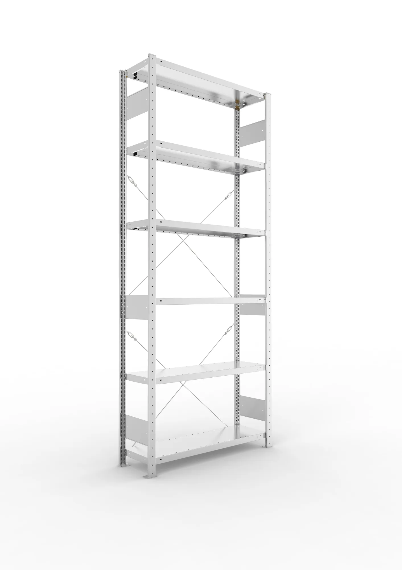 META CLIP S3 | Fachbodenregal | Grundregal | 2500 x 1000 x 300 mm | Fachlast 230 kg | 5+1 Ebenen | verzinkt