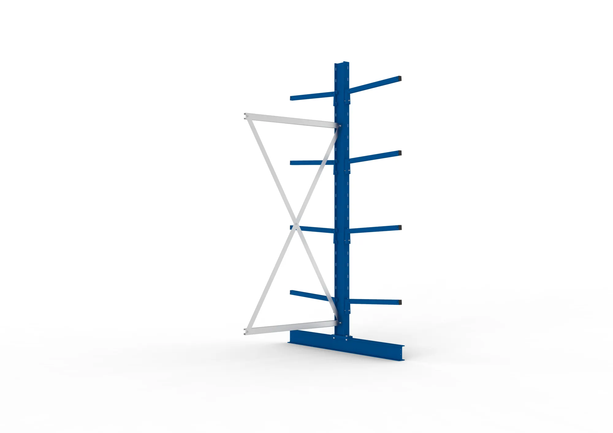 META MULTISTRONG L | Kragarmregal | Anbauregal | 2500 x 1000 x 600 mm | Armlast 140 kg | doppelseitig | 4+1 Ebenen