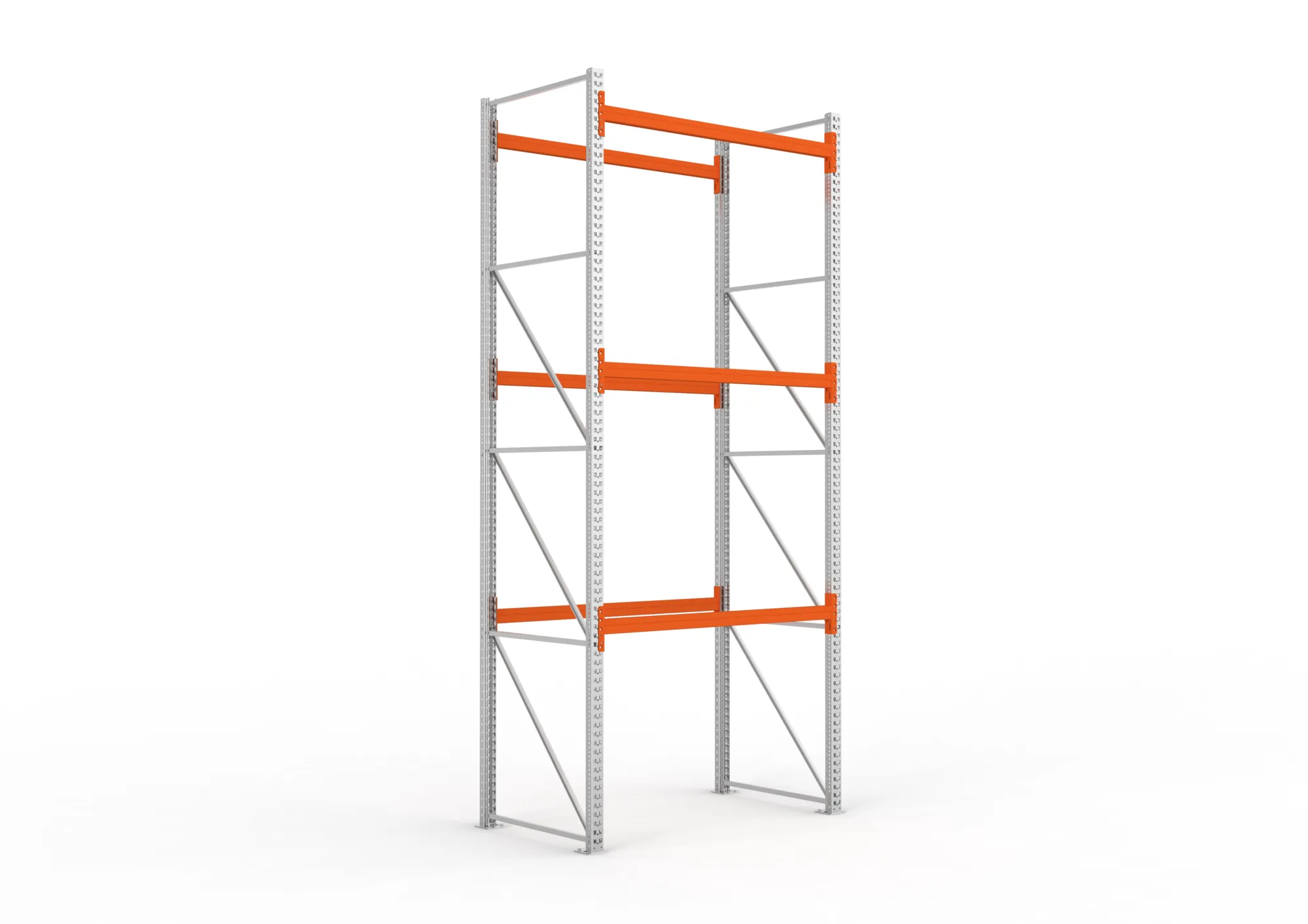 META MULTIPAL | Palettenregal | Grundregal | 4400 x 1825 x 1100 mm | Fachlast 1100 kg | 4 Ebenen | 8 Paletten | verzinkt