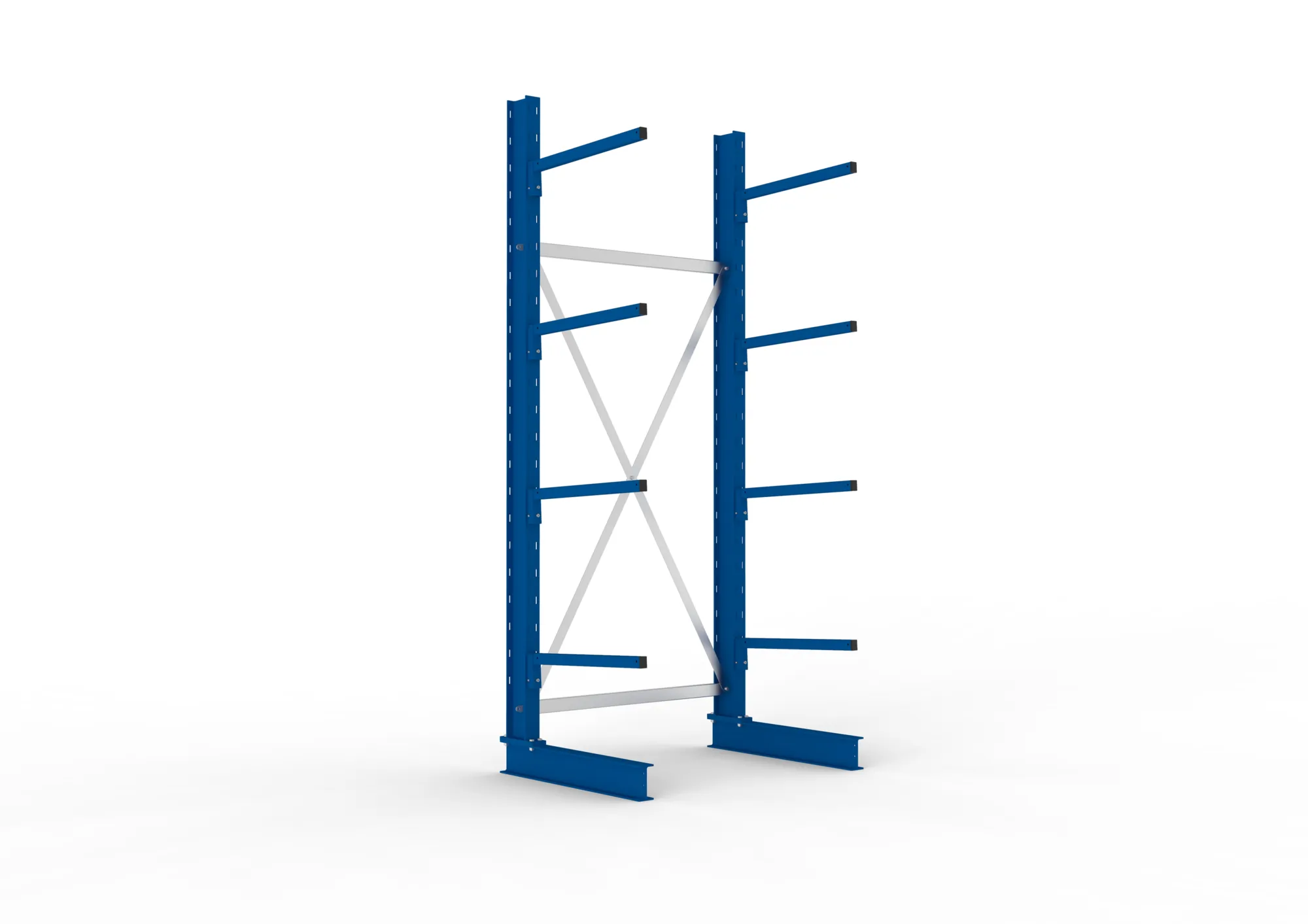 META MULTISTRONG L | Kragarmregal | Grundregal | 2500 x 1000 x 600 mm | Armlast 140 kg | einseitig | 4+1 Ebenen
