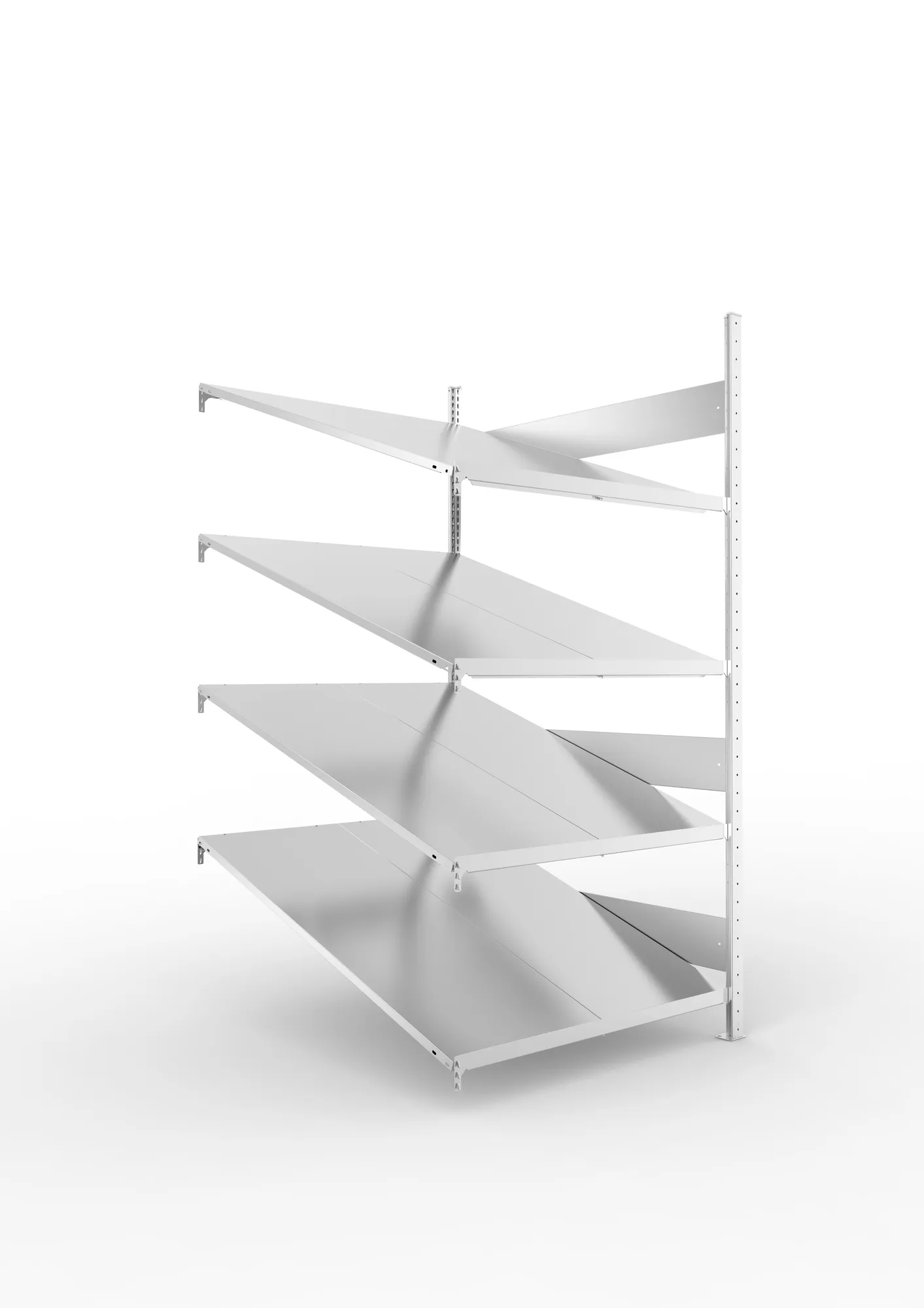 Quick S3 inclined shelf feeder racks Add-on 2000x 1000x1228 pre-galv.