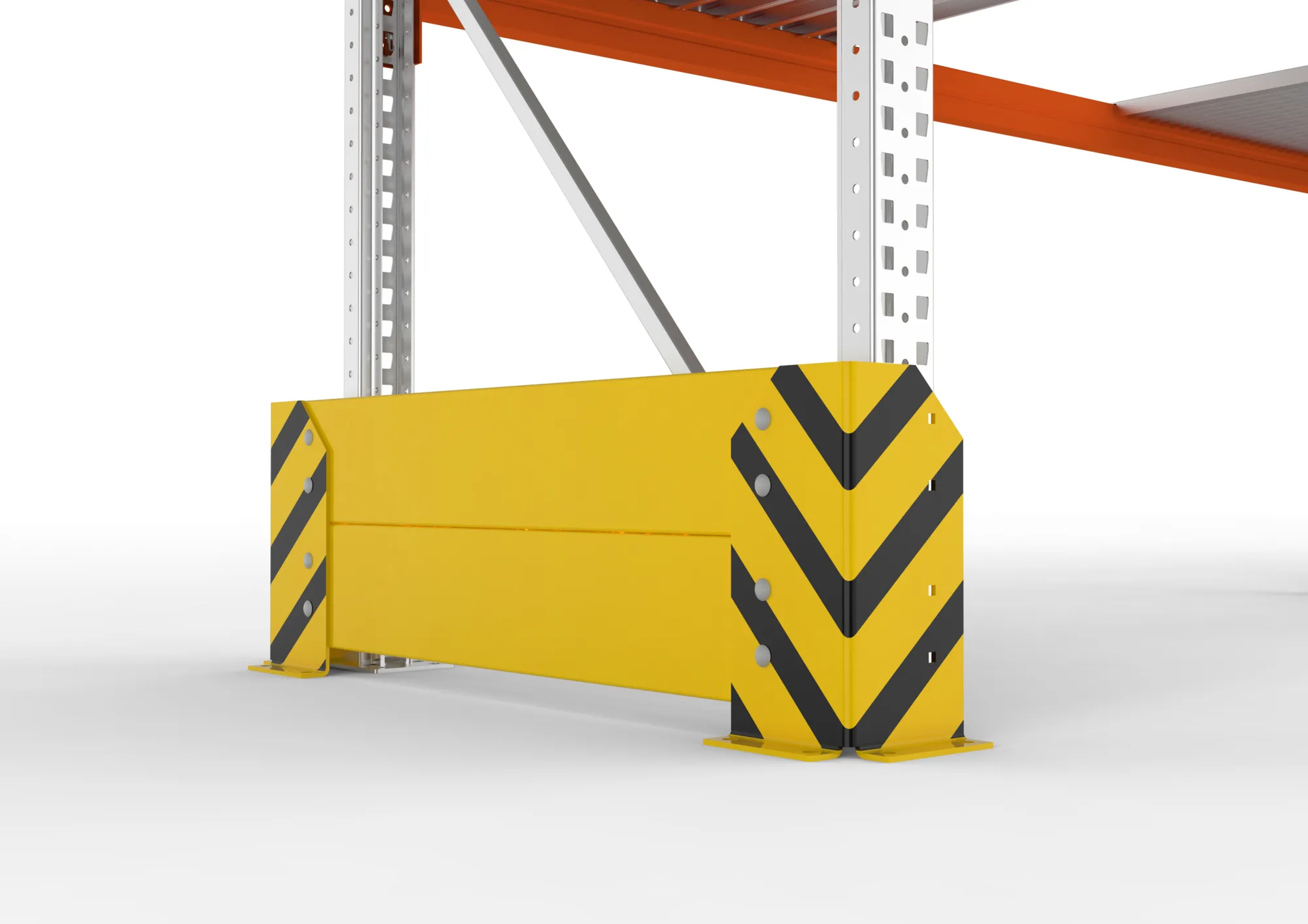 safety barrier single rack 1100 mm RAL 1003 cpl. rack end