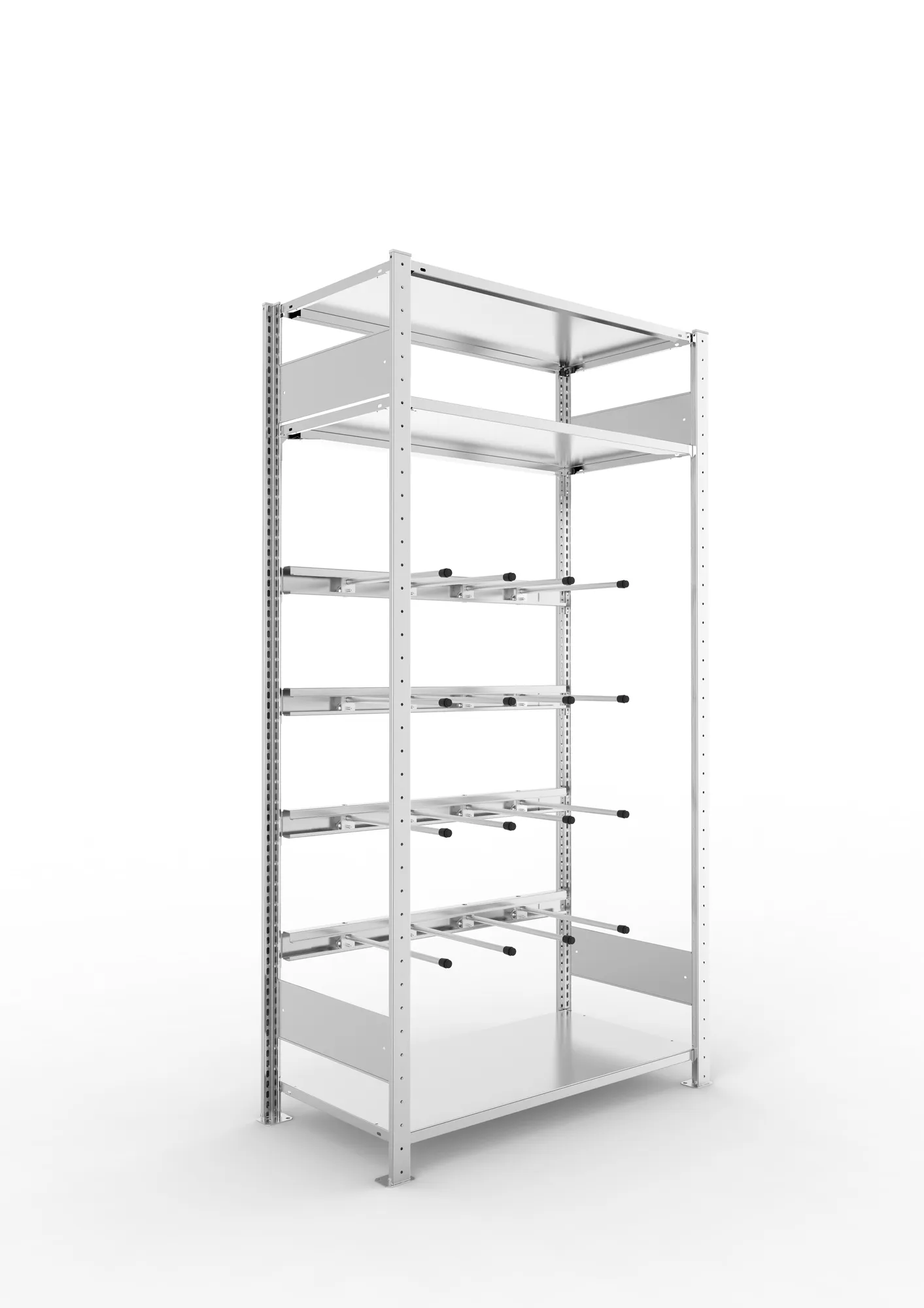 Quick V-belt rack St 2000 x 1000 x 500 4 stepped beams galv cpl.