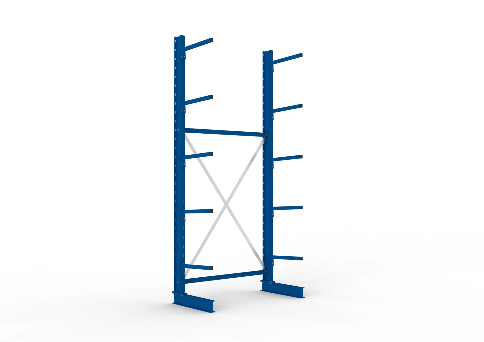 META MULTISTRONG L | Kragarmregal | Grundregal | 3000 x 1300 x 500 mm | Armlast 175 kg | einseitig | 5+1 Ebenen