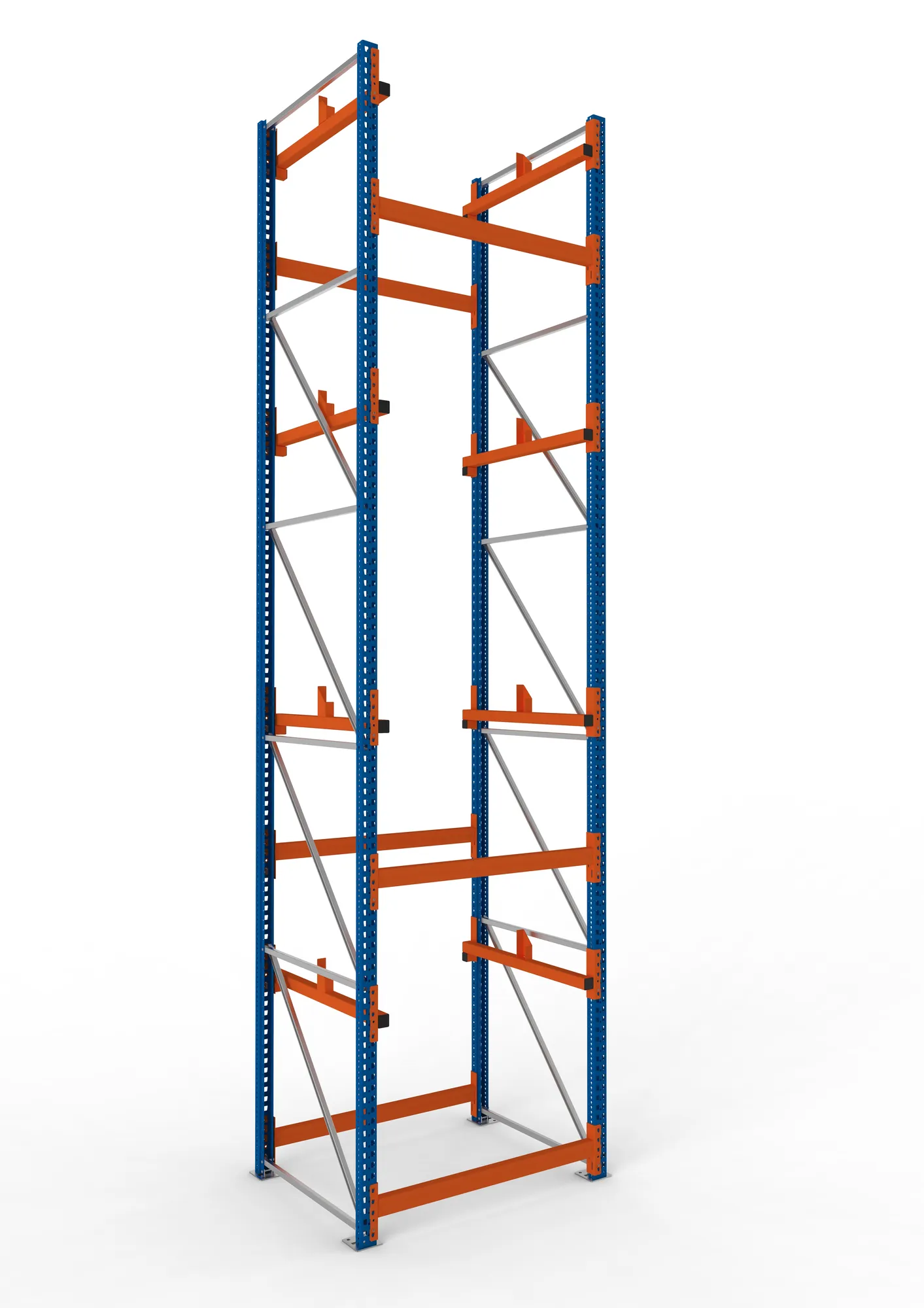 META MULTIPAL | Kabeltrommelregal | Grundregal | 5500 x 1300 x 1100 mm | Feldlast 5500 kg | 2 Ebenen | Typ 1 | RAL 5010