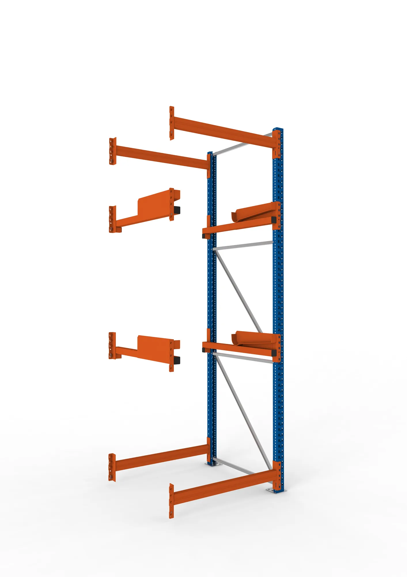 META MULTIPAL | Kabeltrommelregal | Anbauregal | 3300 x 1100 x 1100 mm | Feldlast 4000 kg | 2 Ebenen | Typ 2 | RAL 5010