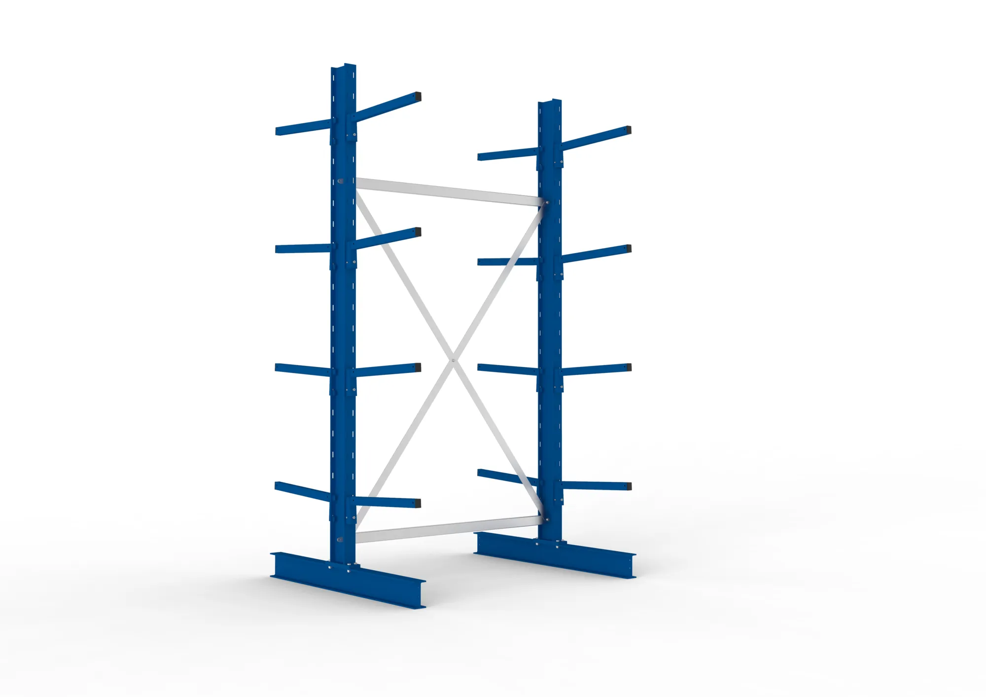 META MULTISTRONG L | Kragarmregal | Grundregal | 2500 x 1300 x 500 mm | Armlast 175 kg | doppelseitig | 4+1 Ebenen