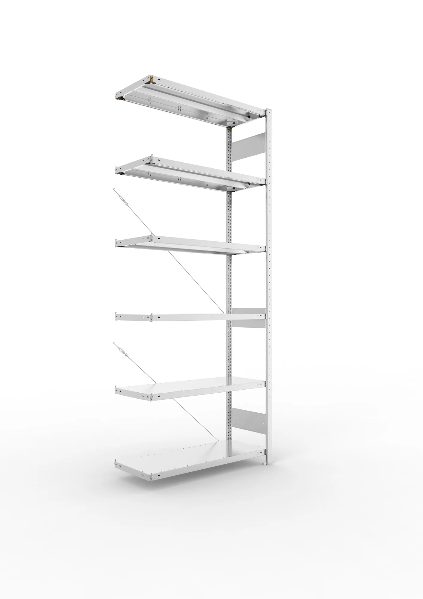 META CLIP | Fachbodenregal | Anbauregal | 2500 x 1000 x 400 mm | Fachlast 330 kg | 5+1 Ebenen | verzinkt