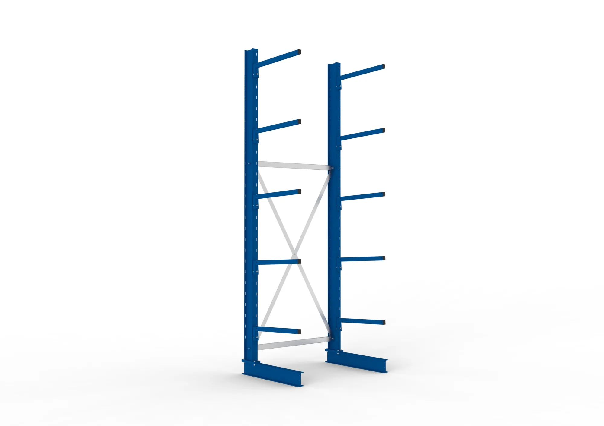 META MULTISTRONG L | Kragarmregal | Grundregal | 3000 x 1000 x 600 mm | Armlast 140 kg | einseitig | 5+1 Ebenen