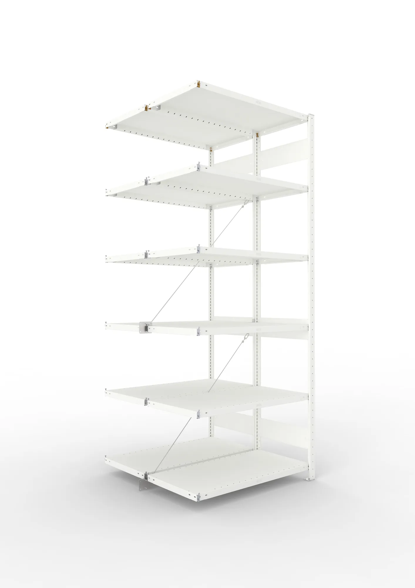META CLIP | Fachbodenregal | Doppel-Anbauregal | 2500 x 1000 x 500 mm | Fachlast 230 kg | 5+1 Ebenen | RAL 7035