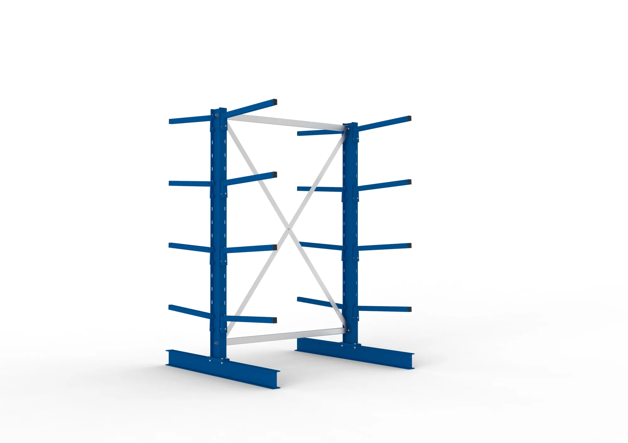 META MULTISTRONG L | Kragarmregal | Grundregal | 2000 x 1300 x 600 mm | Armlast 140 kg | doppelseitig | 4+1 Ebenen
