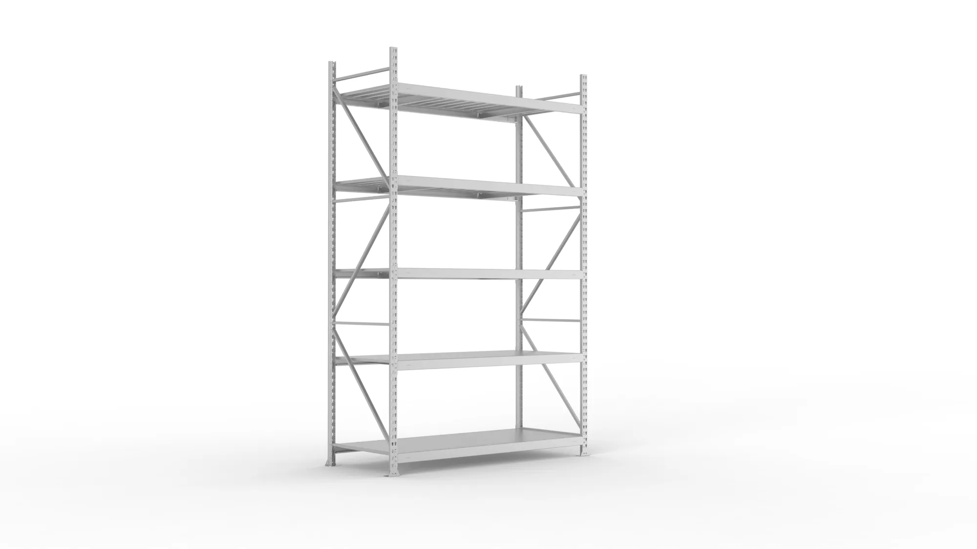 META MINI-RACK Weitspannregal | Grundregal | 3000 x 1800 x 800 mm | Fachlast 600 kg | Stahlpaneelböden | 5 Ebenen