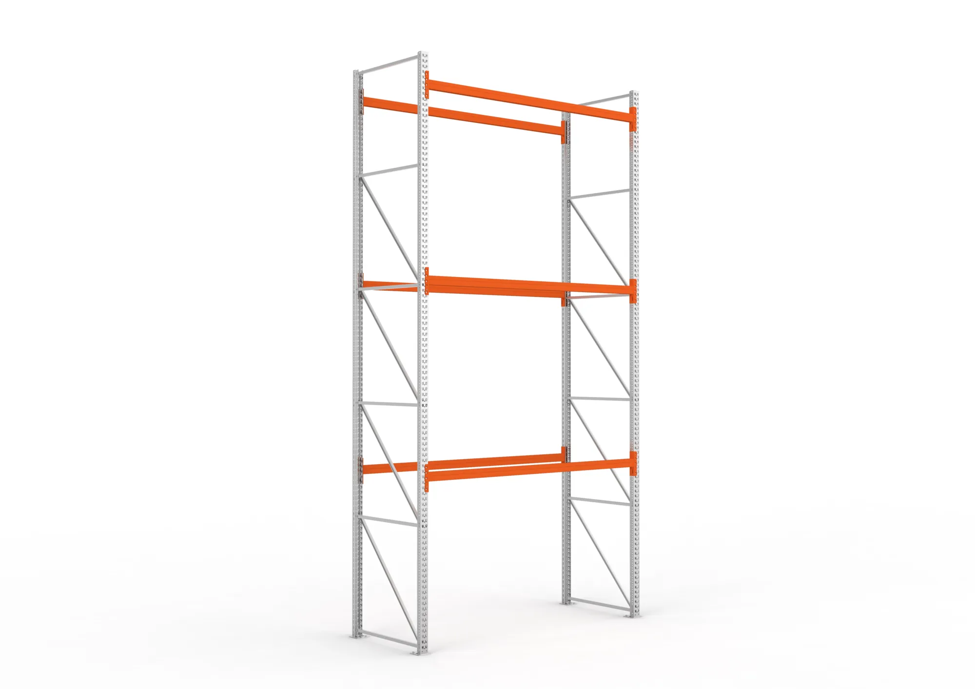 META MULTIPAL | Palettenregal | Grundregal | 5500 x 2700 x 1100 mm | Fachlast 470 kg | 4 Ebenen | 12 Paletten | verzinkt