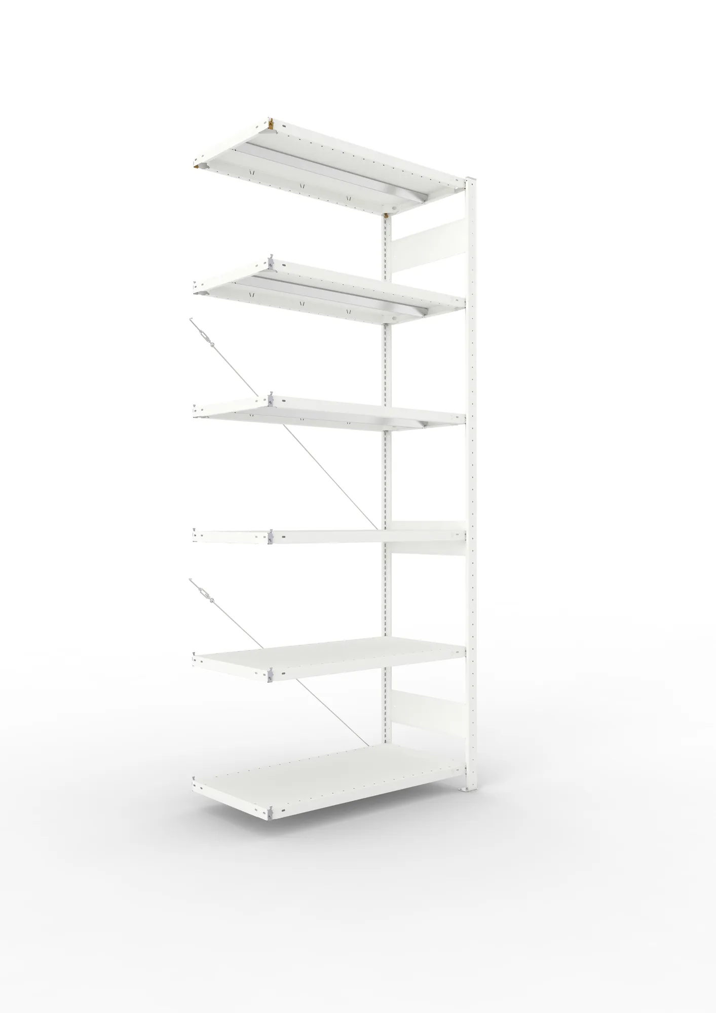 META CLIP | Fachbodenregal | Anbauregal | 2500 x 1000 x 500 mm | Fachlast 330 kg | 5+1 Ebenen | RAL 7035